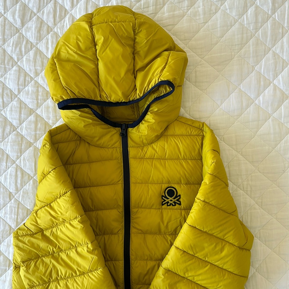 United Colors of Benetton Kids light puffer jacket Yellow Size 10-11 - Picture 4 of 11